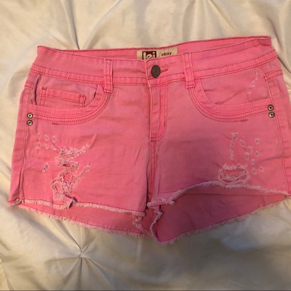 women's colored denim shorts